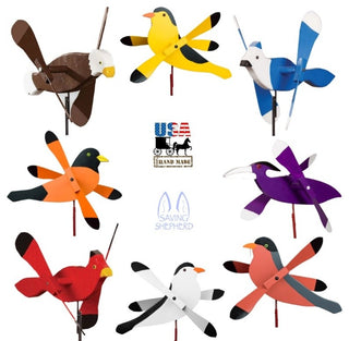 Raven Whirly Bird Lawn Spinner, Amish Handmade Garden Whirligig