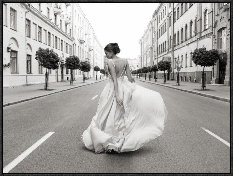 "Walking Down a Road" Framed Canvas Giclee by Haute Photo Collection, 33x25"