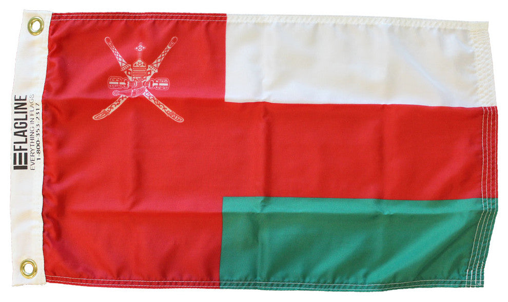 Oman, 12"x18" Nylon Flag