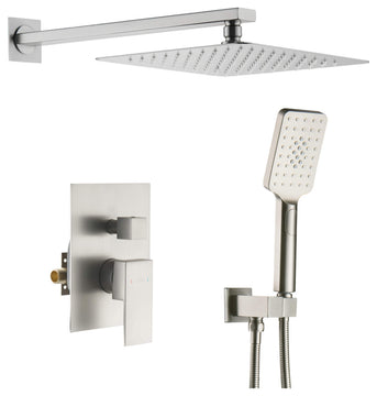 Cube Pressure 2-Function Shower System, Rough-In Valve, Brushed Nickel