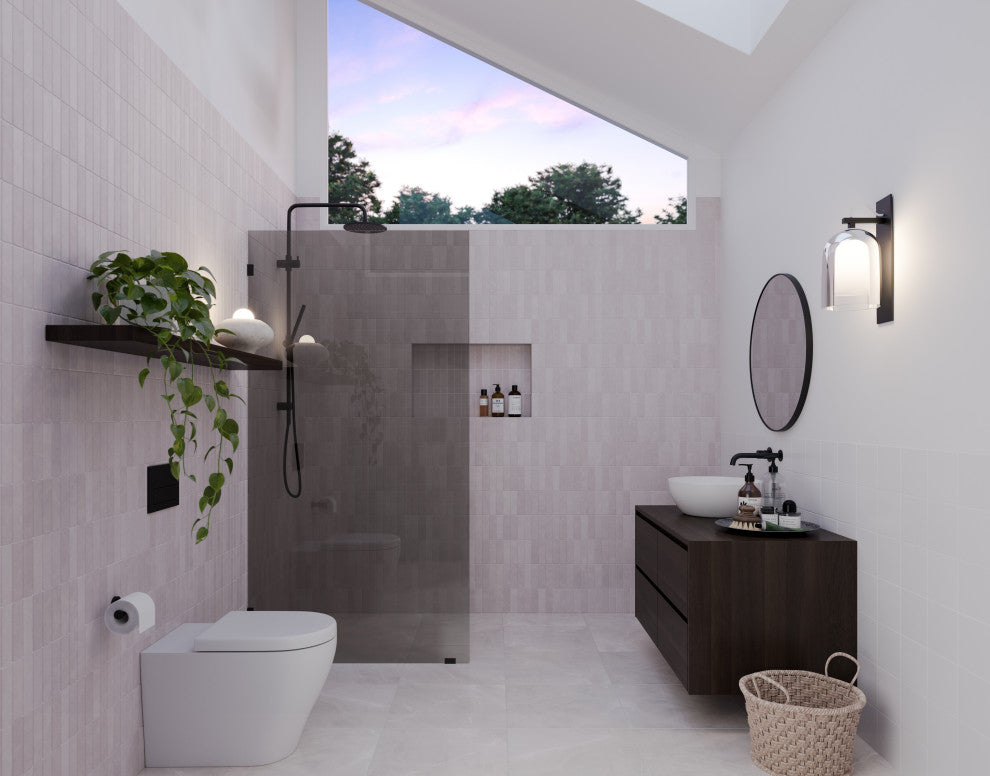 Ursa 36"x78" Frameless Single Glass Shower Panel, Gray Tint, Matte Black