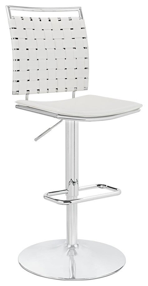 Modern Contemporary Dining Kitchen Adjustable Armless Bar Stool White