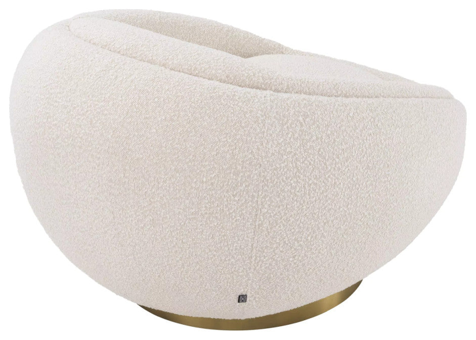 Round Cream BouclâˆšÂ© Swivel Chair | Eichholtz Bollinger