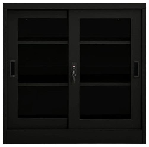 vidaXL Storage Cabinet Buffet Cabinet Sideboard Accent Cabinet Black Steel
