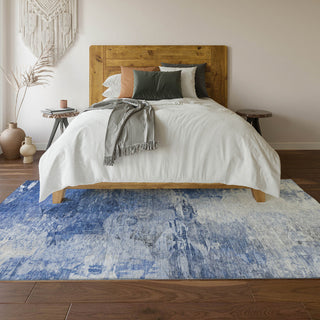 Premium Machine Washable Mayfield AMF595 Blue 3' x 5' Rug