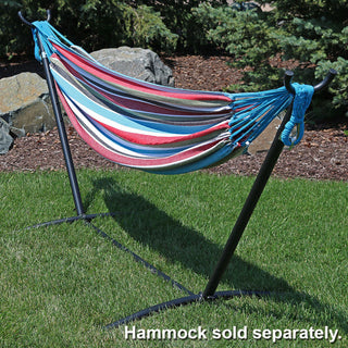 Sunnydaze Space-Saving Brazilian Hammock Stand With Carrying Case, Black