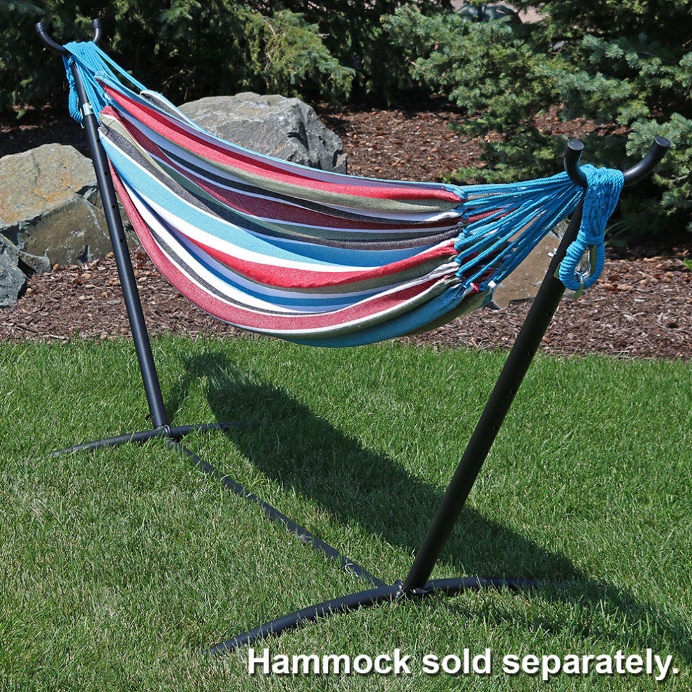 Sunnydaze Space-Saving Brazilian Hammock Stand With Carrying Case, Black