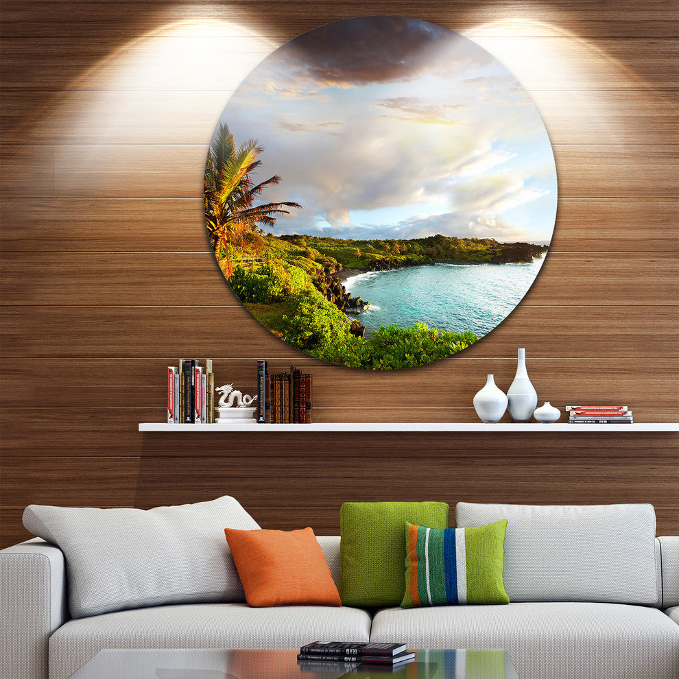 Hawaii Oahu Island, Photography Disc Metal Wall Art, 36"