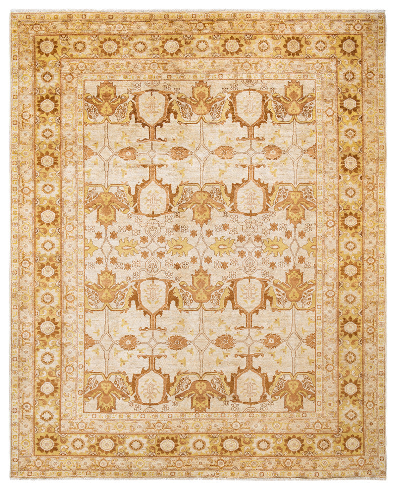 Eclectic, One-of-a-Kind Hand-Knotted Area Rug Ivory, 9' 2" x 11' 4"