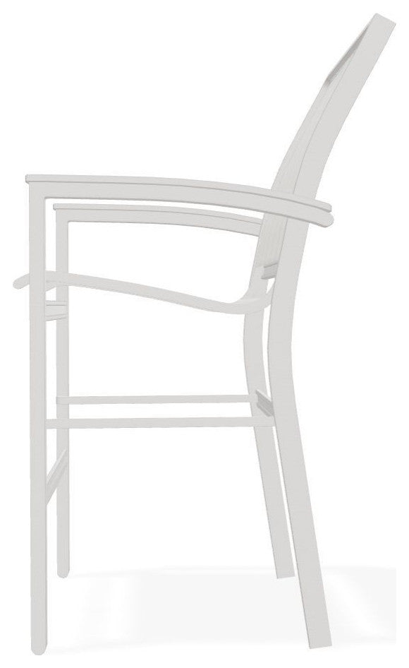 Bazza Sling Balcony Height Stackable Outdoor Stool, Harbor/Warm Gray