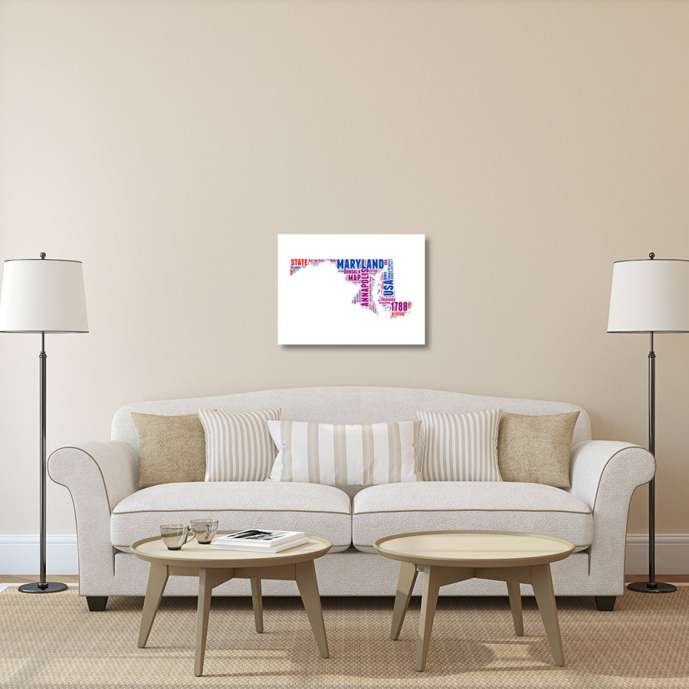 "Maryland Word Cloud Map" Fine Art Print