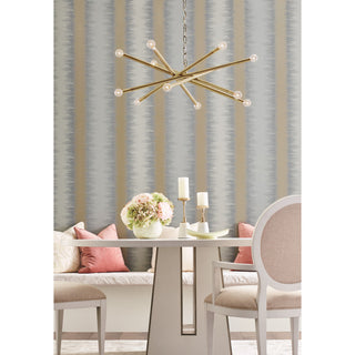 Dark Gray Quill Stripe Wallpaper