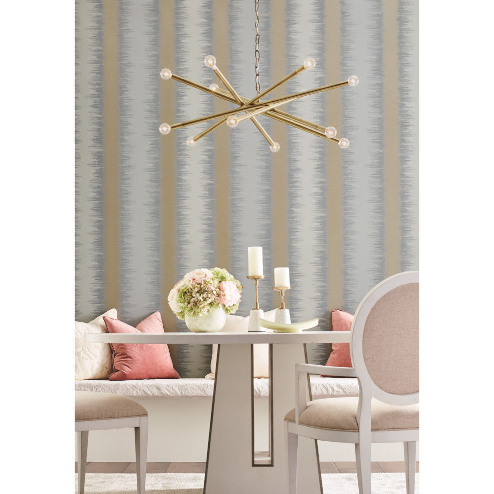 Dark Gray Quill Stripe Wallpaper