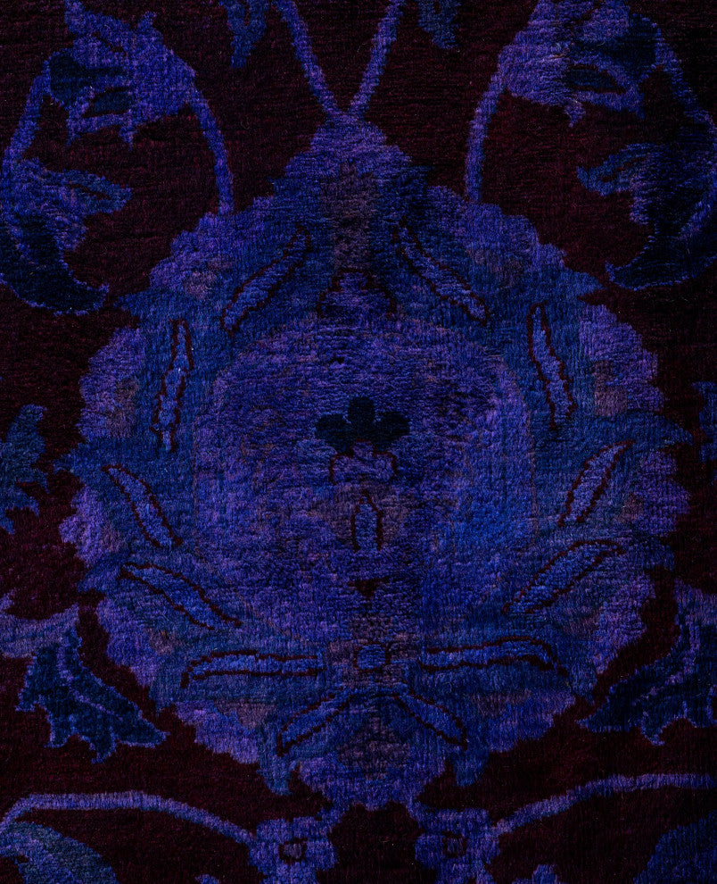 Overdyed One-of-a-Kind Hand-Knotted Area Rug Purple, 9' 1" x 12' 0"