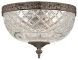 Richmond 2-Light Lead Crystal Flush Mount, English Bronze