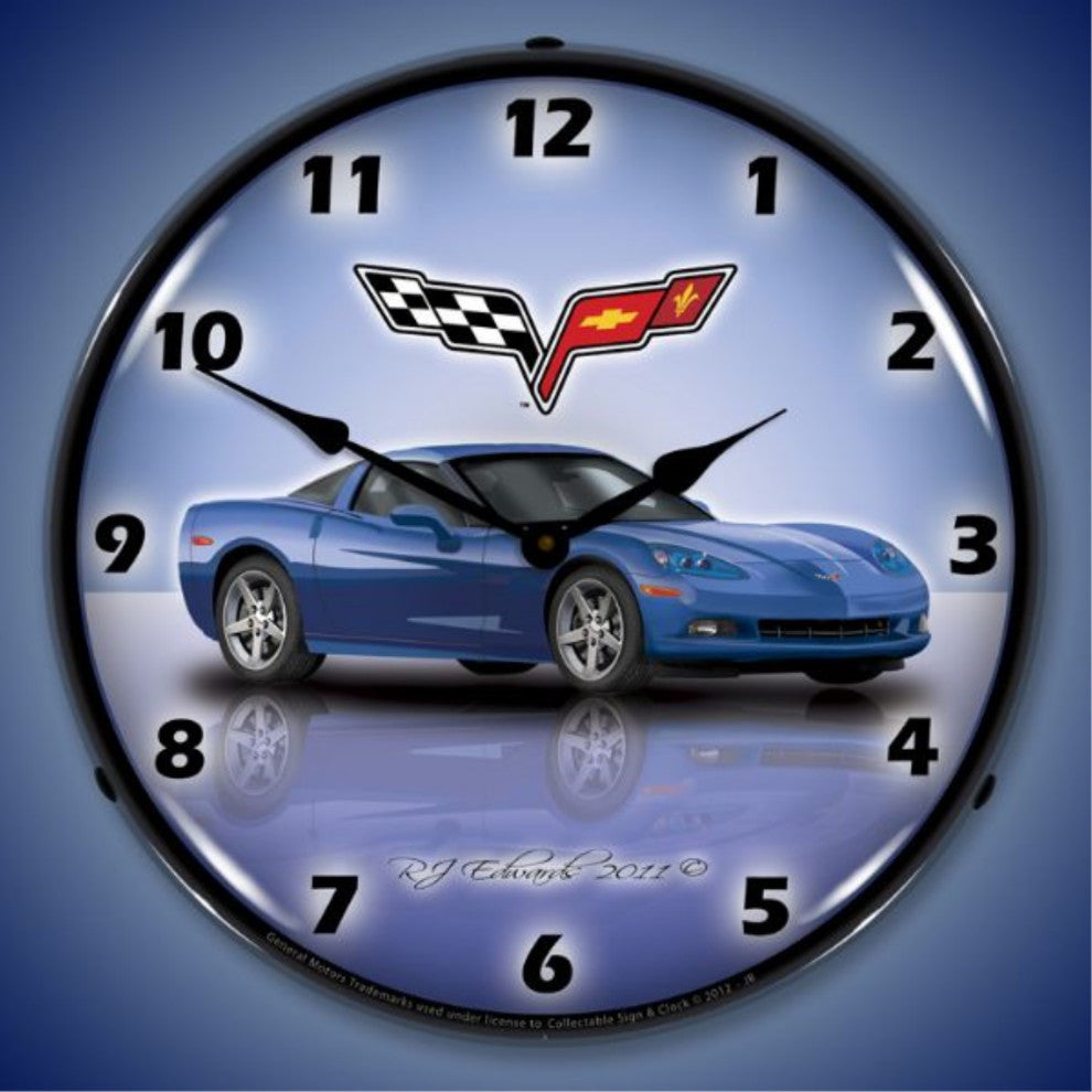GMRE1112348 C6 Corvette Jetstream Blue Clock