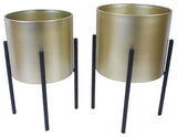 Black Gold, Mid Century Stand, Set of 2