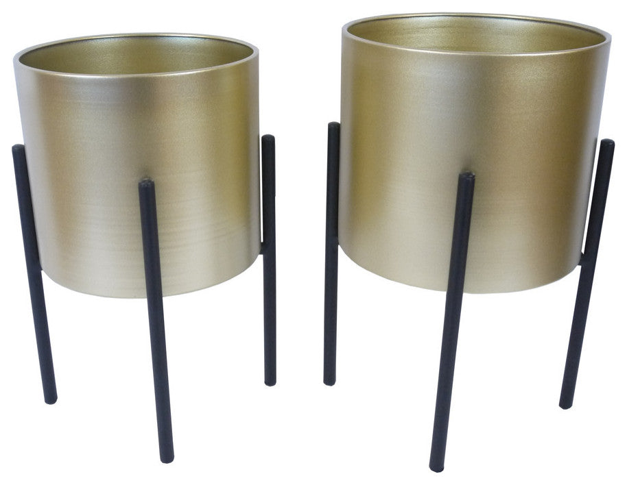 Black Gold, Mid Century Stand, Set of 2