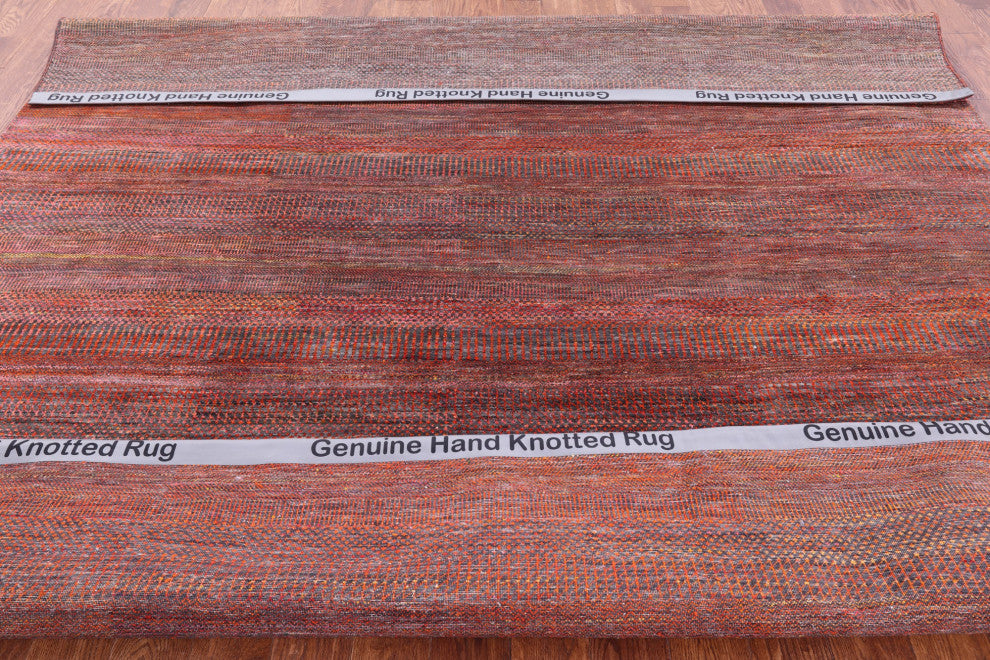 9' Square Wool & Silk Super Savannah Gabbeh Handmade Rug - Q13067