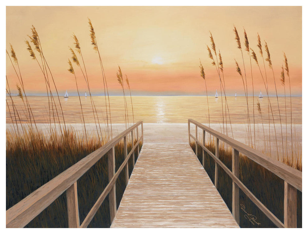 "Walkway to Sea" Digital Paper Print by Diane Romanello, 50"x38"
