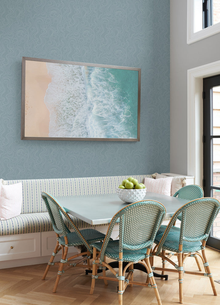 Emily Rayna Blue Lineation Peel and Stick Wallpaper