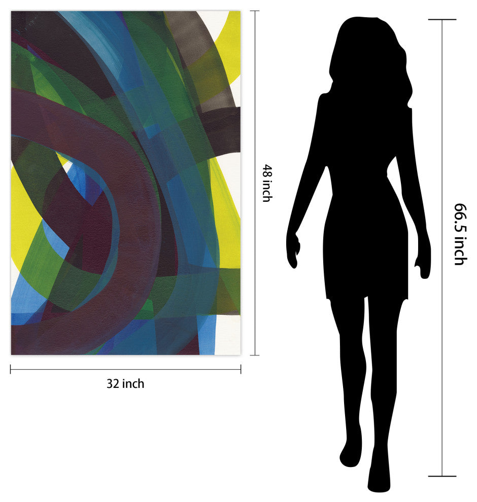 "Pigment Play" Frameless Floating Tempered Glass Panel Graphic Wall Art Set of 2