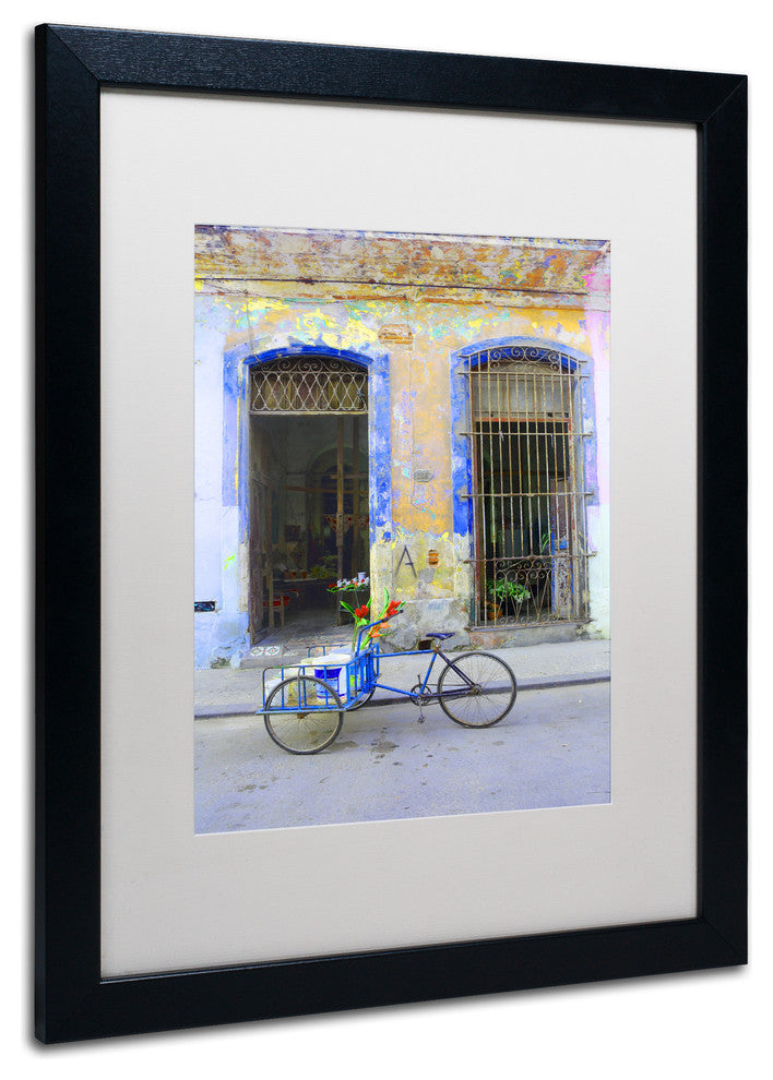 ''Havana Apartment No 203'' Matted Framed Art, Black Frame, White Matte, 20x16