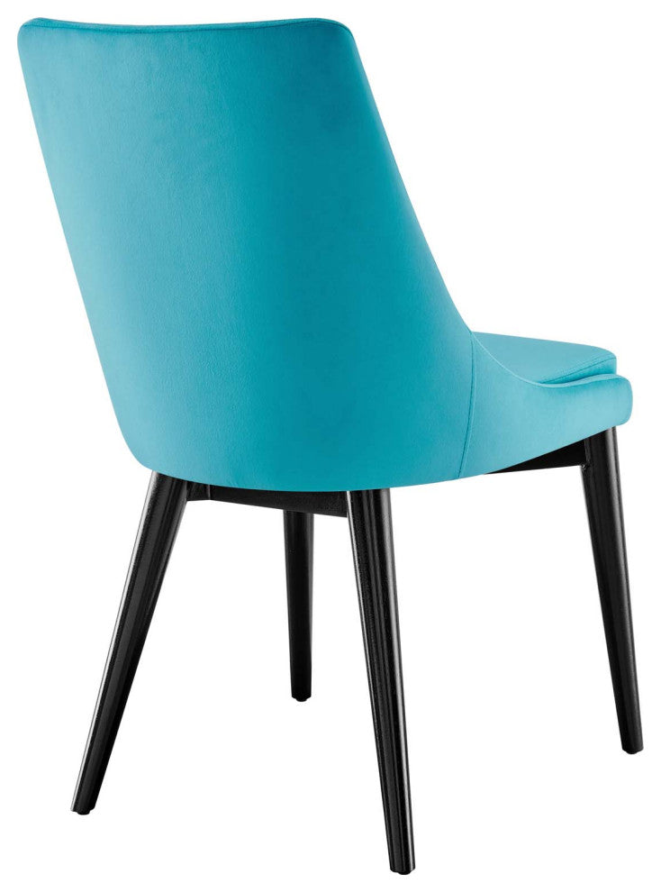 Viscount Accent Performance Velvet Dining Chairs, Set of 2, Blue