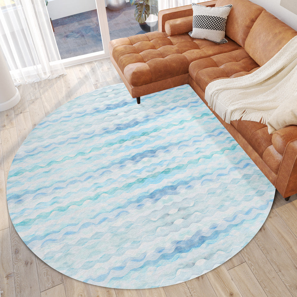 Dalyn Indoor/Outdoor Seabreeze SZ16 Denim Washable 8'x8' Round Rug