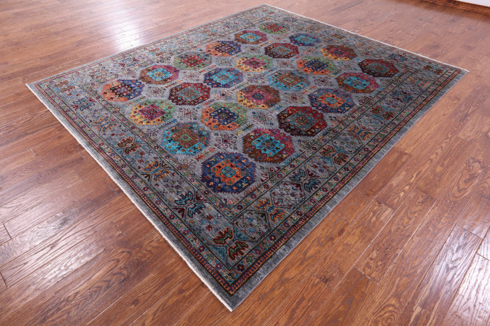 Fine Turkmen Ersari Hand Knotted Rug 8' 2" X 9' 7" Q10563