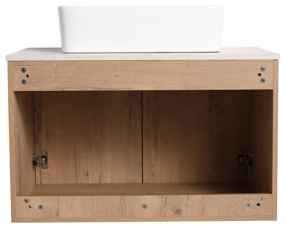 BNK 30 Inch Bathroom Vanity With Sink, Modern Wall Mount Bathroom Vanity Set, Rectangular Basin, 30 Inch