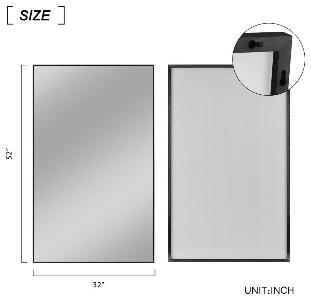 Minimal Black Wall Mirror