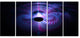 Bright Blue Magical Lights, Abstract Art on Canvas, 60"x28", 5 Panels