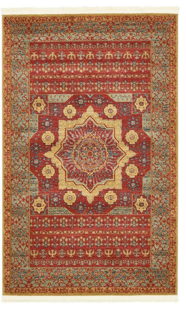 Unique Loom Red Quincy Palace 3' 3 x 5' 3 Area Rug