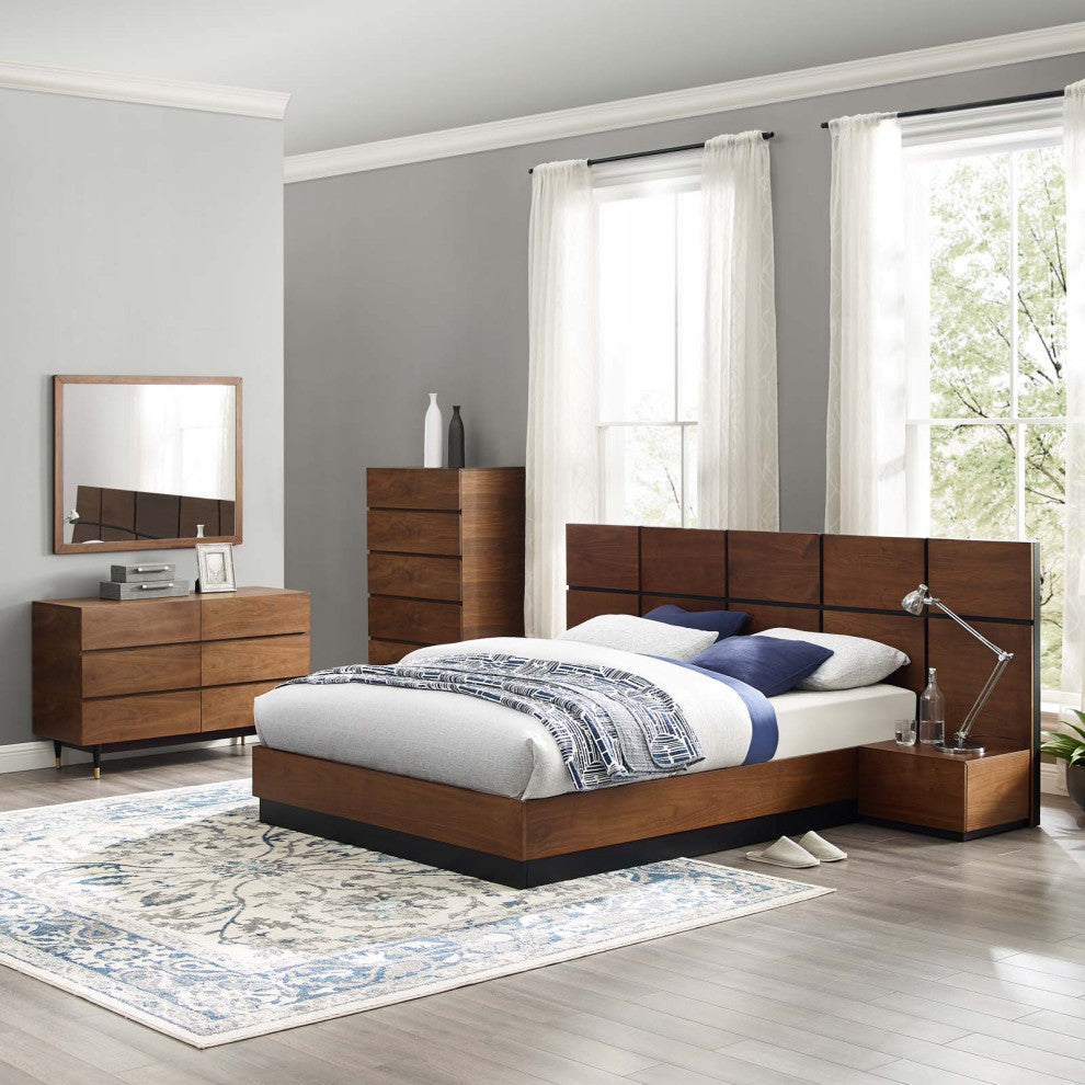Caima 6-Piece Bedroom Set Walnut