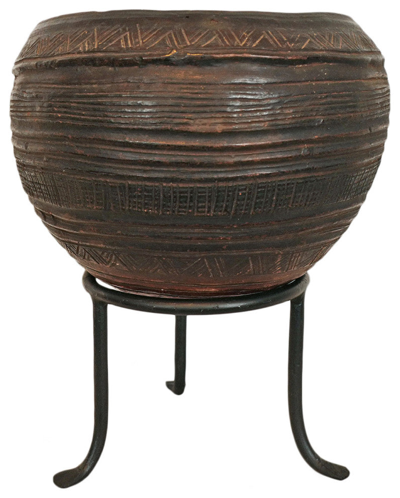 Consigned Bida Water Vessel on Stand 12