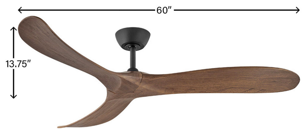 Hinkley Swell 60" Indoor/Outdoor Ceiling Fan, Matte Black