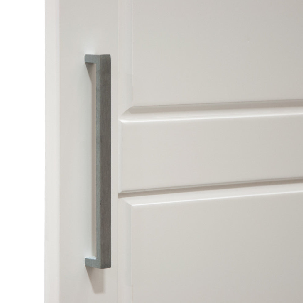 100% Solid Wood Cosmo 4-Door Wardrobe/Armoire/Closet, White-Mirror