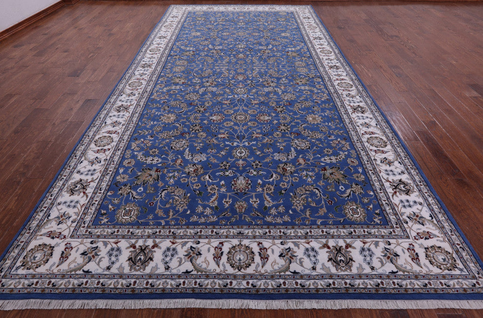 8' 0" X 16' 0" Persian Nain Handmade Wool & Silk Rug - Q14889