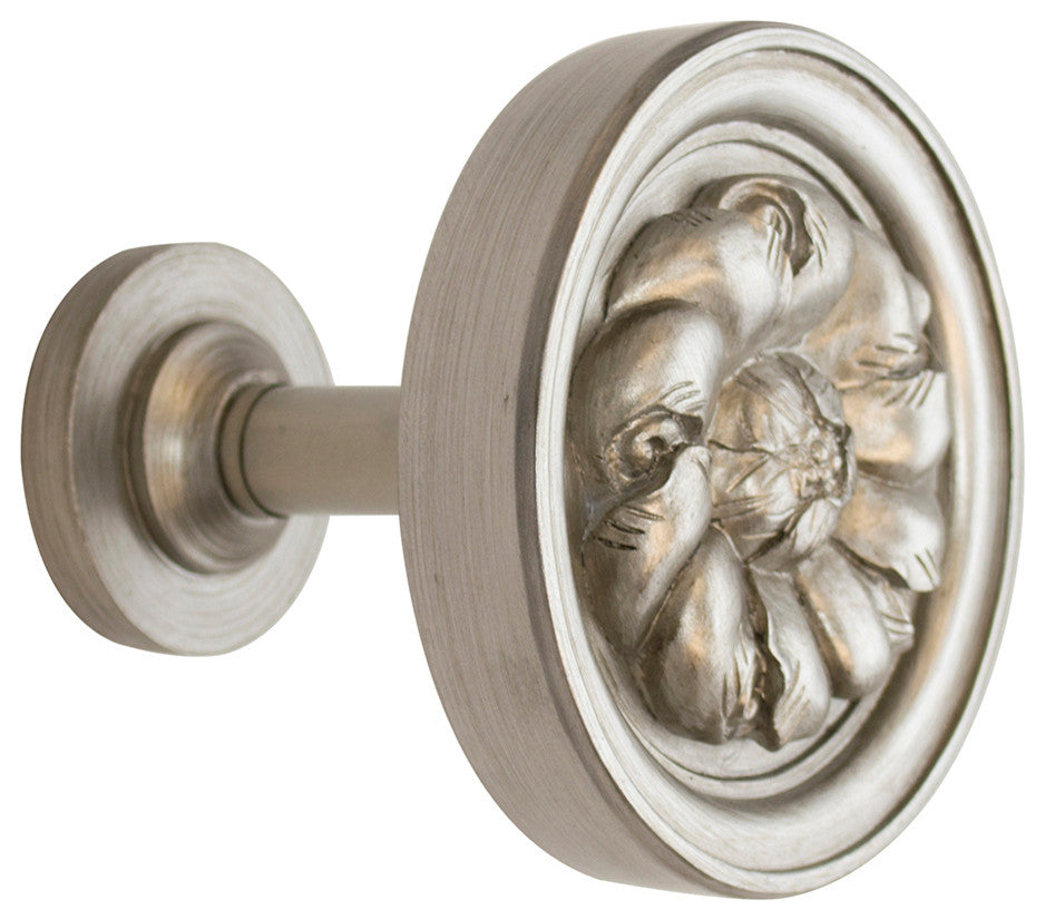 Large Petros Drapery Medallion Holdback, English Pewter