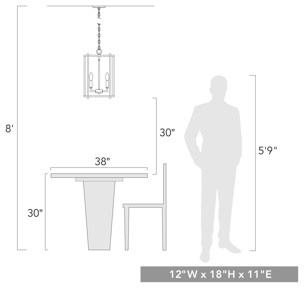 Tribeca 4-Light Pendant Outdoor With Clear Glass Shade