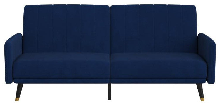Sophia Premium Split Back Upholstered Sofa Futon, Navy
