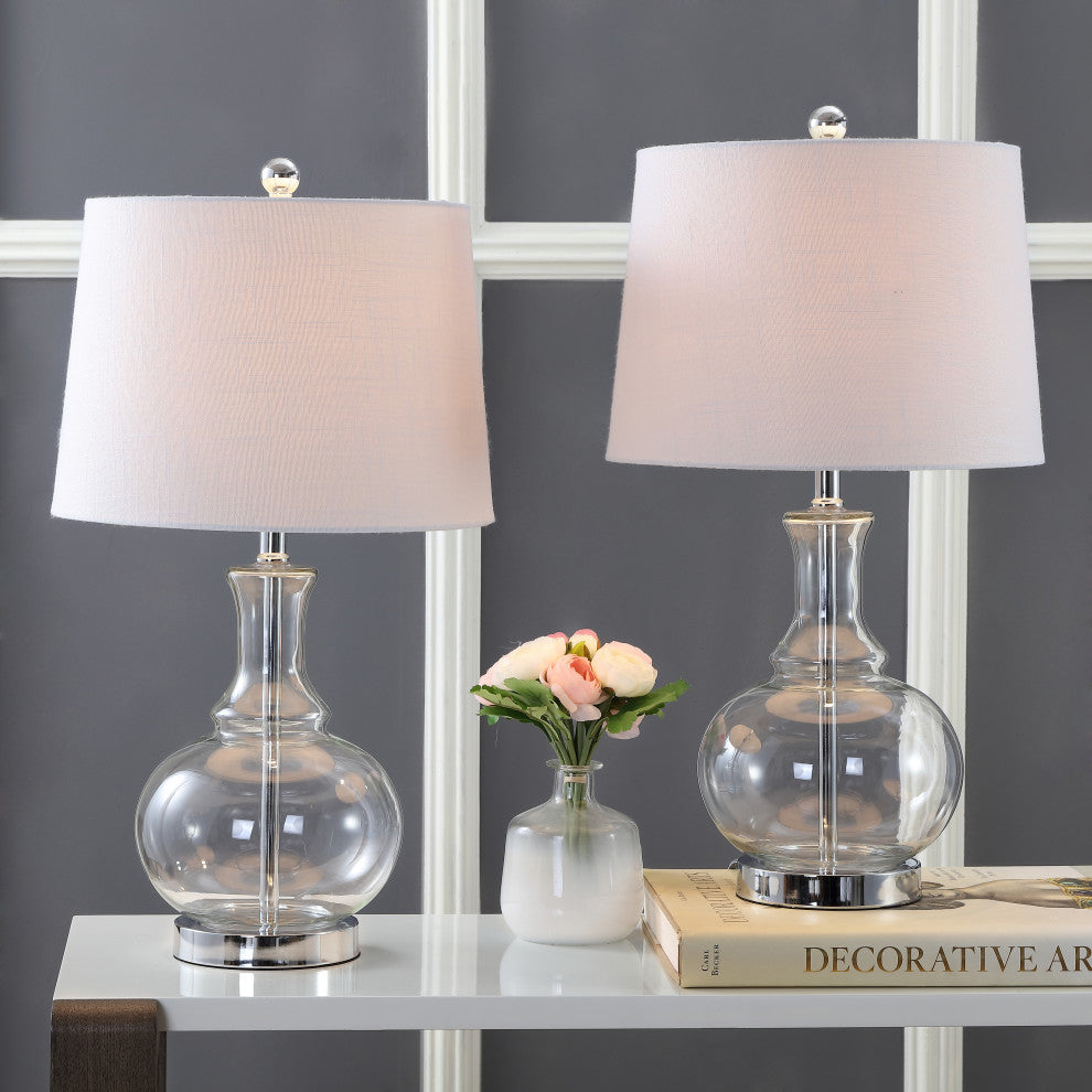 Lavelle 25" Glass Table Lamp, Set of 2