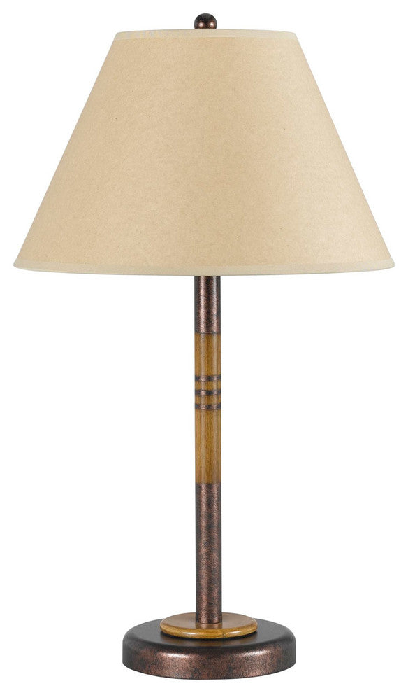 100W Soho Metal Table Lamp, Rust Finish, Kraft Shade