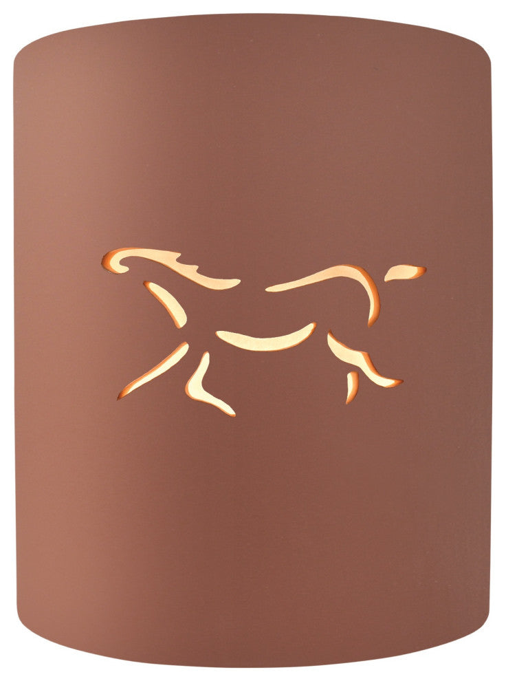 Sun Dagger Cylinder Wall Sconce, Open Top/Bottom, Canyon Clay, Standard