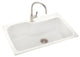 Swan 33x22x10 Solid Surface Kitchen Sink, 1-Hole, Tahiti Ivory