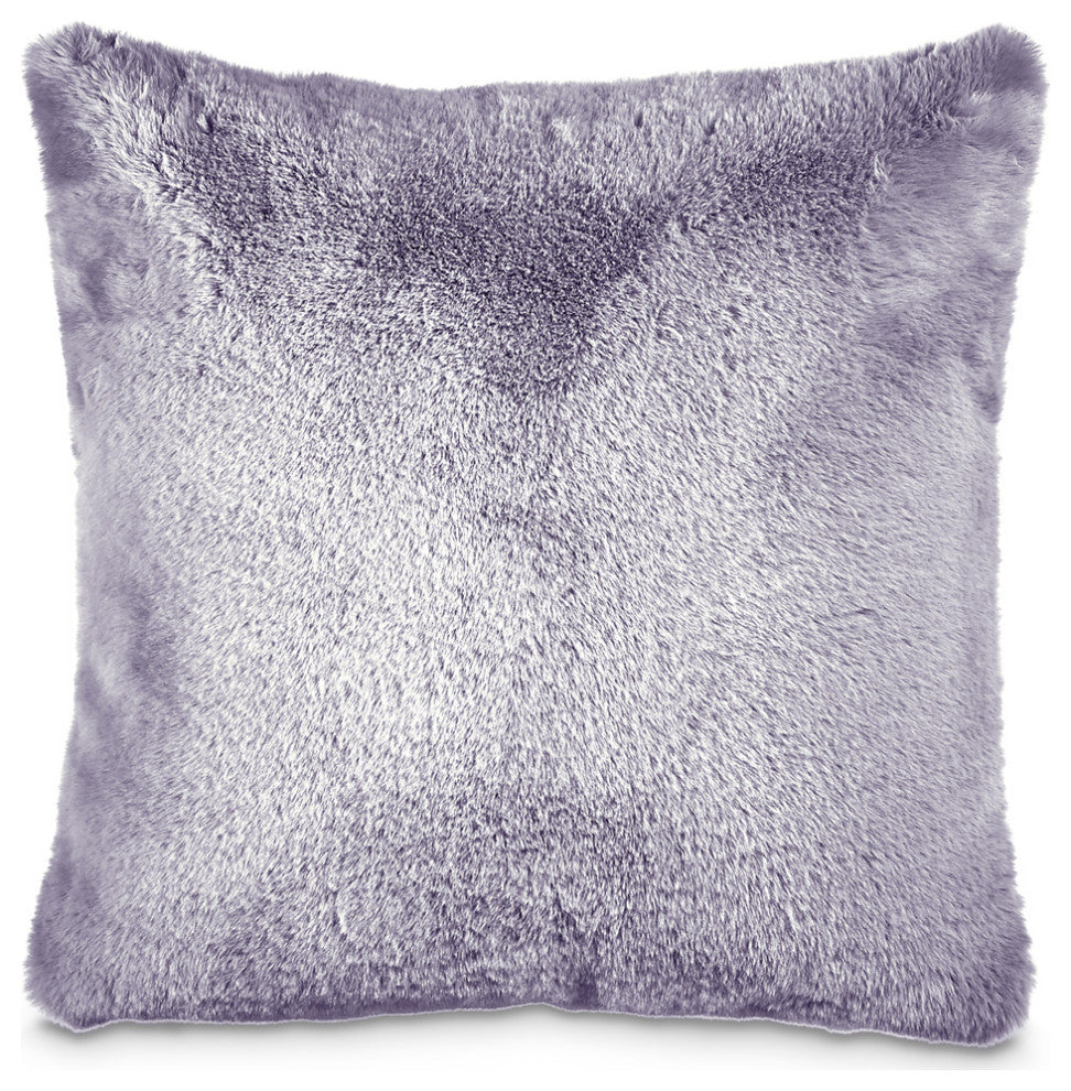 Hopps 20" Faux-Fur Throw Pillow, Set of 2, Platinum
