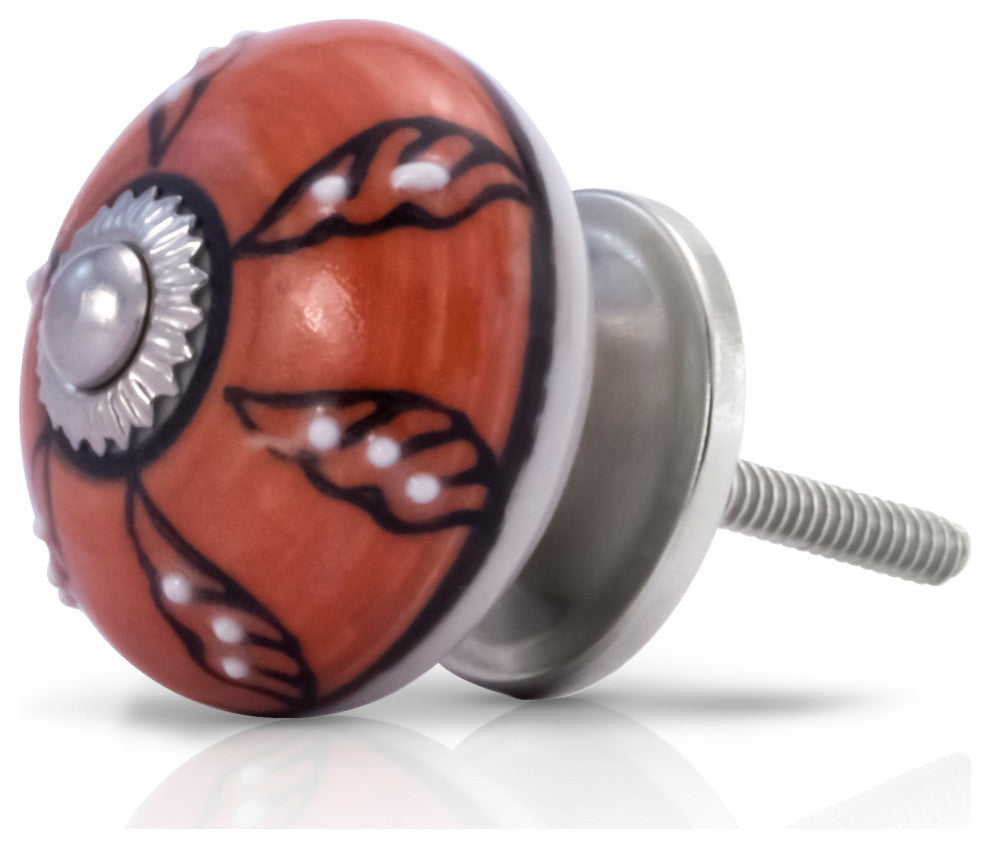 Mascot Hardware Tomato 40 mm Red Ceramic Cabinet Knob - Pack of 5