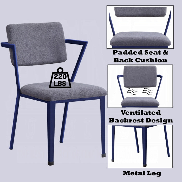 ACME Cargo Chair, Gray Fabric and Blue