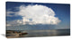 "Heavy White Cloud Above Sea" Contemporary Landscape Canvas Art, 32"x16"